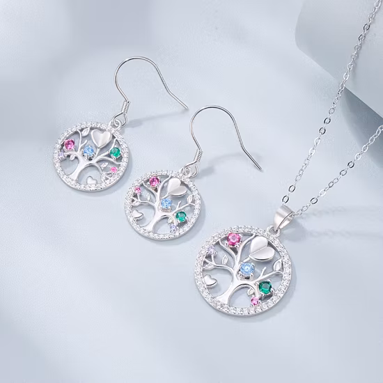 Tree of Life ジュエリーオーガナイザー ブラックメタルの枝 木製ギャラリーベース トップリングホルダー ネックレス イヤリング用